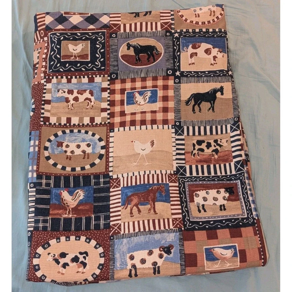 Vintage Farmhouse Americana Bloomcraft Patchwork Duvet Cover Primitive Cottage